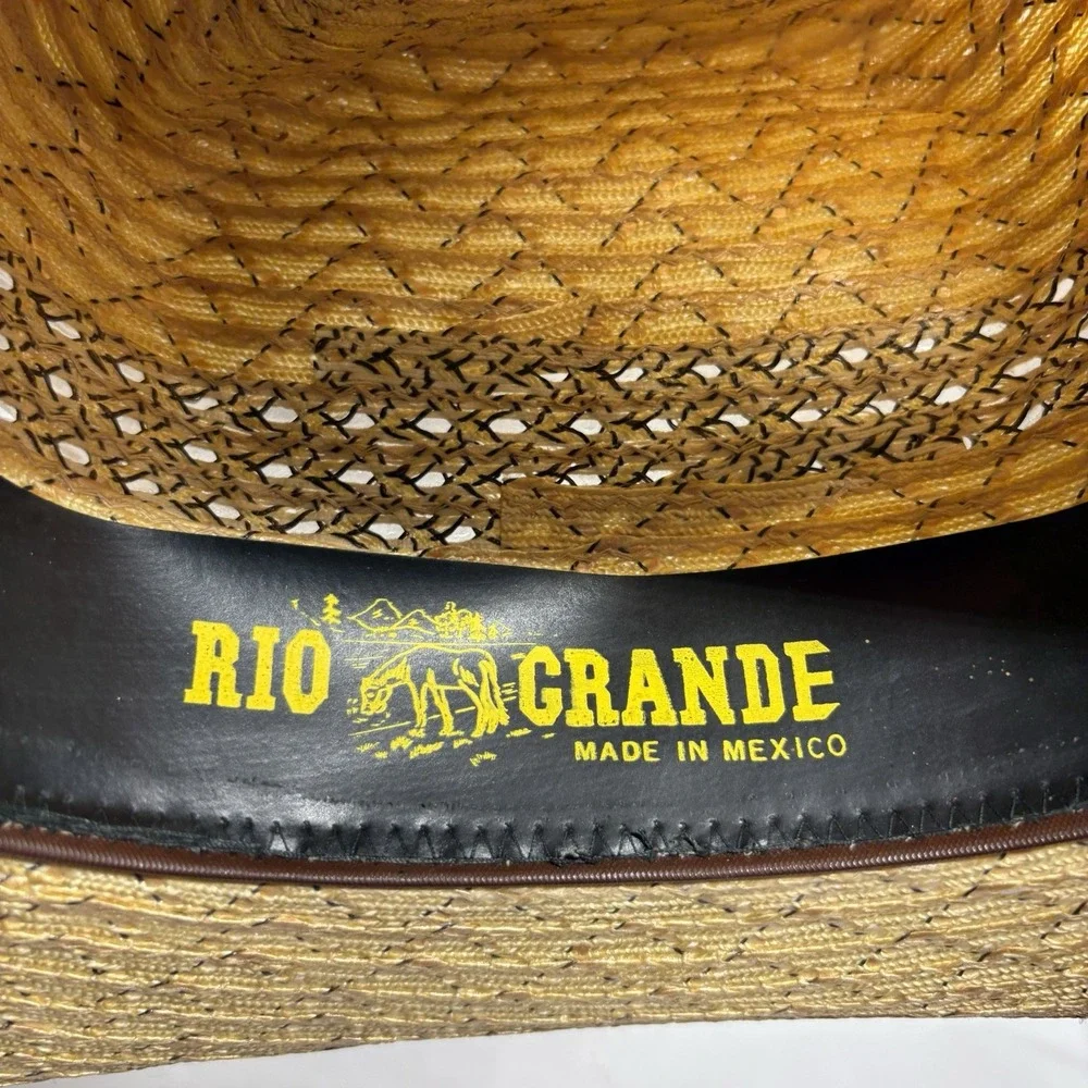 Vtg RIO GRANDE Cowboy Hat Mens 6-7/8 Chihuahua Straw High‎ Dome 55 Western Ranch
